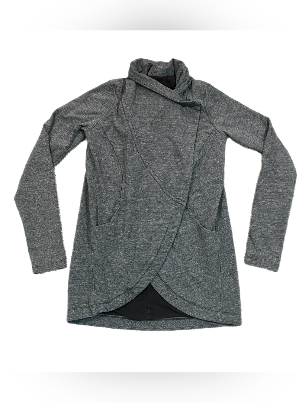 Lululemon Jacket Womens 4 Gray That's A Wrap Thumbhole Sweater Cardigan Small